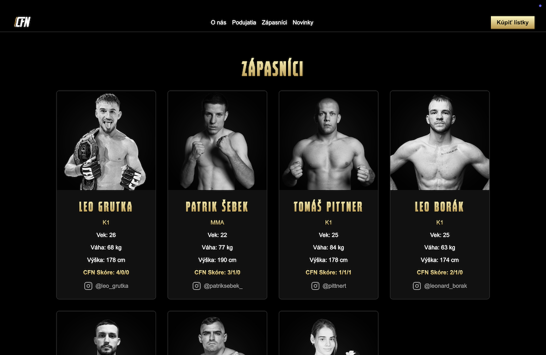 Colosseum Fight Night Website screenshot 3